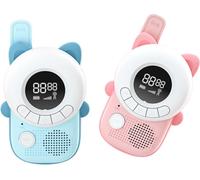 TechKidz, paire de talkies-walkies pour enfants avec écran LCD rétro-éclairé modèle Miaou, bleu