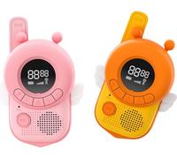 TechKidz, Une paire de talkies-walkies pour enfants avec écran LCD rétro-éclairé modèle Bzz, rose