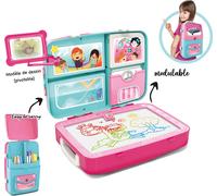 TechKidz, valise/sac à dessin modulaire 3 en 1 - Backpack, Bleu / Rose