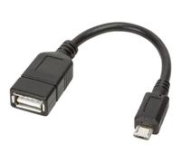 Techly 0.2m USB 2.0 Micro B - USB 2.0 A M/F câble USB 0,2 m Micro-USB B USB A Noir
