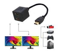 Techly 0.3m HDMI - 2x HDMI M/F câble HDMI 0,3 m HDMI Type A (Standard) 2 x HDMI Type A (Standard) Noir
