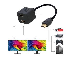 Techly 0.3m HDMI - 2x HDMI M/F câble HDMI 0,3 m HDMI Type A (Standard) 2 x HDMI Type A (Standard) Noir