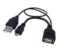 Techly 0.3m USB 2.0 A M/F - Micro USB 2.0 M câble USB 0,3 m USB A USB A/Micro-USB B Noir