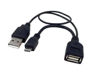 Techly 0.3m USB 2.0 A M/F - Micro USB 2.0 M câble USB 0,3 m USB A USB A/Micro-USB B Noir