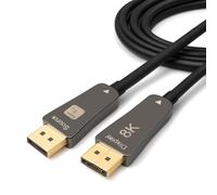 TECHLY 104042 Câble optique actif DisplayPort 1.4 AOC 8K@60Hz 32,4 Gbps Connecteurs à déclenchement 30 m Noir