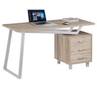 Techly 105940 Bureau pour Ordinateur avec Trois tiroirs Chêne