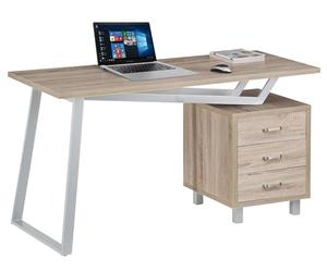 Techly 105940 Bureau pour Ordinateur avec Trois tiroirs Chêne