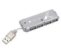 Techly 106114 Hub USB de poche 4 ports Silver Gris