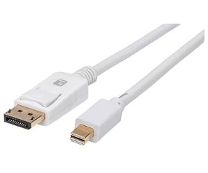 Techly 109764 Câble Mini DisplayPort mâle vers DisplayPort mâle 4K 60 Hz 1 m Blanc