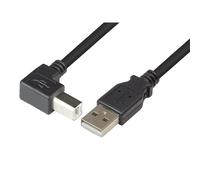 Techly 2.0m USB 2.0 A/B M câble USB 2 m USB A USB B Noir