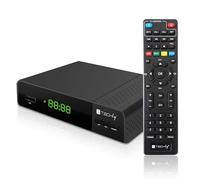 Techly 360998 Décoder Récepteur numérique terrestre DVB-T/T2 H.265 HEVC 10 bit en plastique avec écran noir