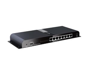 TECHLY 361858 Extender Splitter 8 Voies HDMI avec IR sur câble Cat.6/6a/7 jusqu'à 120 m Noir