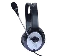 Techly 361957 Casque stéréo avec Microphone et contrôle du Volume, Noir