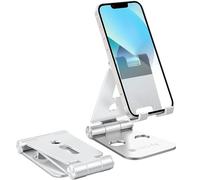 Techly 363289 Support réglable et pliable pour smartphone, tablette de bureau Argenté