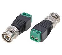 Techly 363357 Adaptateur connecteur Terminal Block 2 broches vers BNC mâle Noir/vert