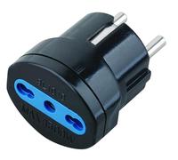 Techly 363593 Adaptateur fiche Schuko à Prise 10/16A Noir Noir