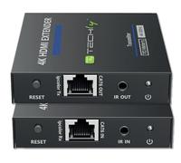 Techly 364187 Extender HDMI 4K @60 Hz 18 Gbps HDR10 sur câble Cat.6/6A/7 jusqu'à 70 mètres zéro latence Noir