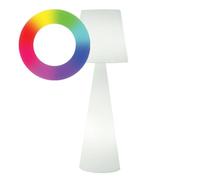 TECHLY 365245 Lampe LED RGB de sol multicolore 16 couleurs réglage intensité IP66 Blanc