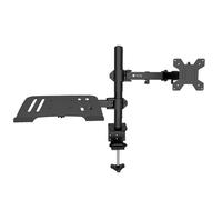 TECHLY 365597 Support de bureau Bras pour écran 13-32" et étagère pour ordinateur portable Noir