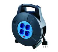 TECHLY 366129 Rallonge d'alimentation 4 prises bipass/Schuko 10m protection thermique Noir/bleu clair
