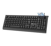 TECHLY 366402 Clavier USB avec lecteur de carte à puce intégré pour CNS CIE et CRS Carte sanitaire Noir