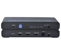 Techly 366624 Splitter HDMI 2.1 8K 1 en 2 sorties avec SPDIF et audio 3,5 mm stéréo gris