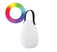 TECHLY 367553 Lampe LED multicolore rechargeable de table avec poignée et télécommande Blanc