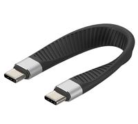 TECHLY 367928 Short Flat Cable USB-C™ Male to USB-C™ Male E-Mark Fast Charge FPC