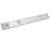 Techly 368246 Lumière LED Slim Rechargeable USB avec Capteur de Mouvement 30 cm Argent