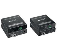 TECHLY 368338 Extender HDMI vers fibre optique monomode Jusqu'à 40 km Noir