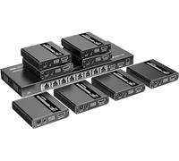 Techly 368505 Extender Splitter HDMI 8 Voies sur Câble Réseau 70 Mètres PoC Noir