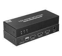 Techly 368512 Splitter HDMI 8K UHD 3D 60Hz 2 voies CEC SPDIF Optique Noir
