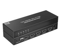 Techly 368529 Splitter HDMI 8K UHD 3D 60Hz 4 voies CEC SPDIF Optique Noir