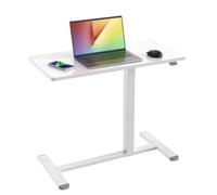 TECHLY 368765 Sit-Stand Bureau Compact Poste de Travail avec Hauteur Réglable Blanc