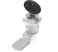 Techly 369519 Kit 2 Serrures à Came Quart de Tour pour Cabinet Silver