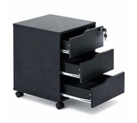 Techly 369571 Commode à trois tiroirs avec roulettes pour bureau Noir