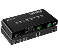 Techly 620379 Émetteur pour Matrix Extender HDMI Over IP 4K sur Câble Cat.6 Jusqu'à 120m Noir