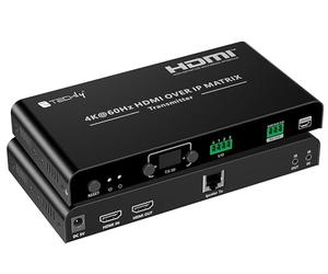 Techly 620379 Émetteur pour Matrix Extender HDMI Over IP 4K sur Câble Cat.6 Jusqu'à 120m Noir