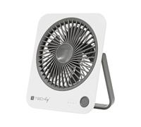 Techly 621666 Ventilateur de bureau ultra fin pliable et portable à 4 vitesses Blanc