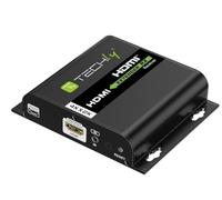 Techly 621871 Récepteur supplémentaire pour Extender HDMI Over IP IR 4K UHD sur Câble Cat.6 Jusqu'à 120m Noir