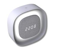 Techly 621888 Réveil sans fil multifonction avec lumière de nuit réglable Blanc