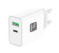 Techly 621901 Chargeur Alimentation GaN USB-C 30W et USB-A QC3.0 Mural Blanc