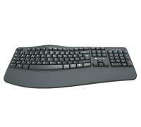 Techly 621932 Clavier Ergonomique Sans Fil Slim Design Incurvé Noir