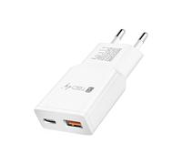 TECHLY 624018 Chargeur Alimentation USB-C 30W et USB-A QC Mural Blanc