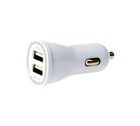 TECHly - Adaptateur d'alimentation pour voiture - 11 watt - 2.1 A - 2 connecteurs de sortie (USB) - blanc