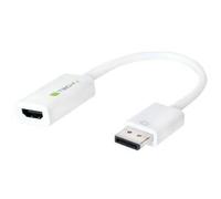 TECHly - Adaptateur vidéo - DisplayPort mâle pour HDMI femelle - 15 cm - blindé - blanc - support 4K