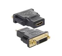 Techly Adaptateur Vidéo IADAP-HDMI-644 : DVI-D Femelle vers HDMI Femelle, Contacts Or, Résolution 1920x1080, Transfert 5 Gbit/s, Noir, Dimensions 40.2x64x15.2mm