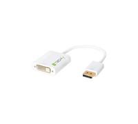 TECHly - Adaptateur vidéo - liaison double - DisplayPort (M) pour DVI-D (F) - DisplayPort 1.2 - 15 cm - démarré, moulé, support 1080p - blanc