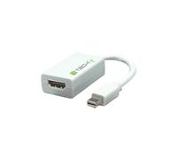 TECHly - Adaptateur vidéo - Mini DisplayPort mâle pour HDMI femelle - 15 cm - blindé - blanc