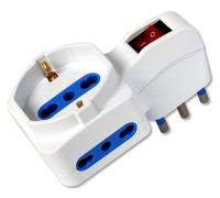 Techly Adapter with 2 x 10/16 A and 1 x 10/16 A and schuko Sockets and 16 à Plug - Plug Power Adapters (102 g)
